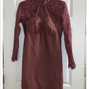 Fashionnova Curve Mauve Color bandage dress